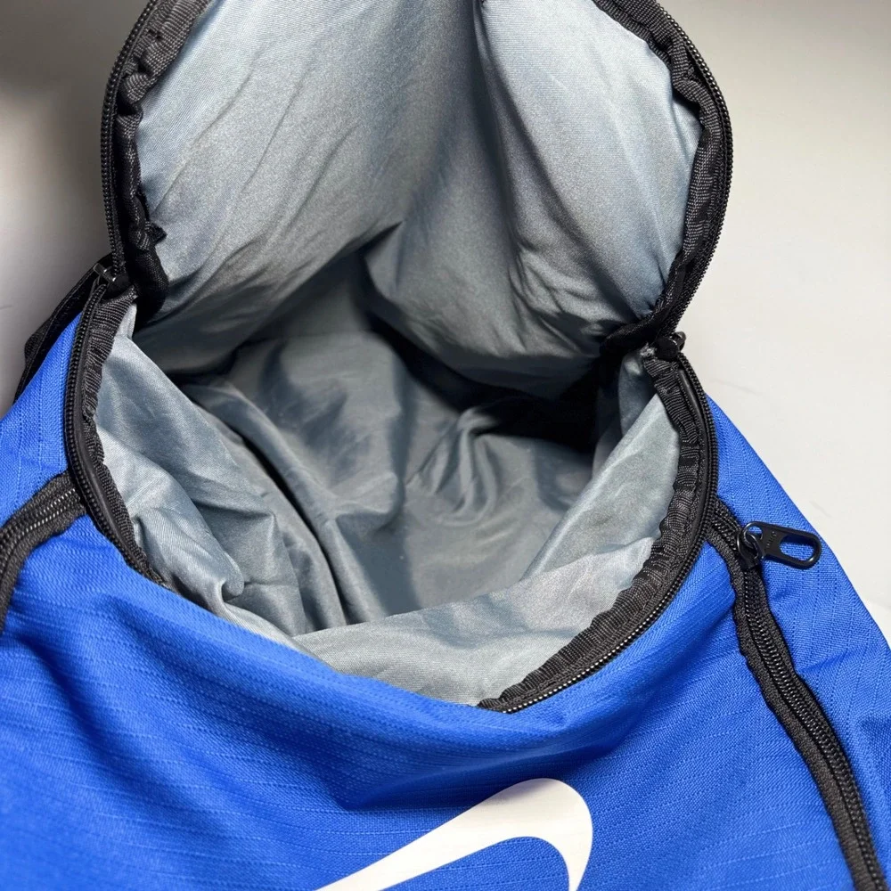 Nike Brasilia Training Backpack Blue Black Swoosh Laptop Bag BA5329-410